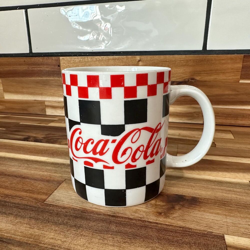 Vintage 1996 Coca Cola Mug - Gibson Red & White Ceramic